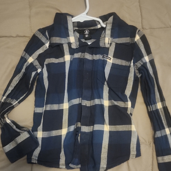 Volcom Blue and Black Button Down Shirt - Picture 1 of 3
